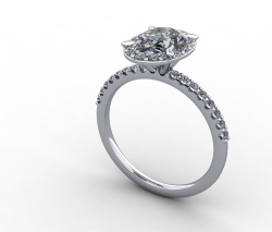 Custom Good Old Gold Platinum Halo Engagement Ring